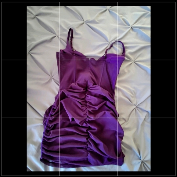 Oh polly purple Mesh Bodycon Ruched Corset Mini Dress 💜💜💜 - Picture 2 of 4